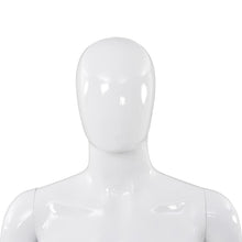 Carica l&#39;immagine nel visualizzatore di Gallery, Manequim masculino completo base vidro 185 cm branco brilhante
