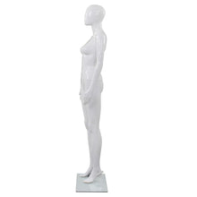 Carica l&#39;immagine nel visualizzatore di Gallery, Manequim feminino completo base em vidro 175cm branco brilhante
