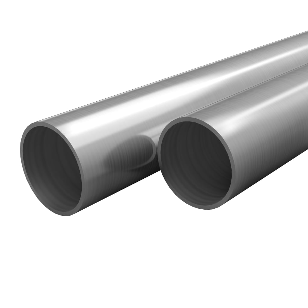 Tubos de aço inoxidável 2 pcs redondo V2A 2m Ø70x1,8mm