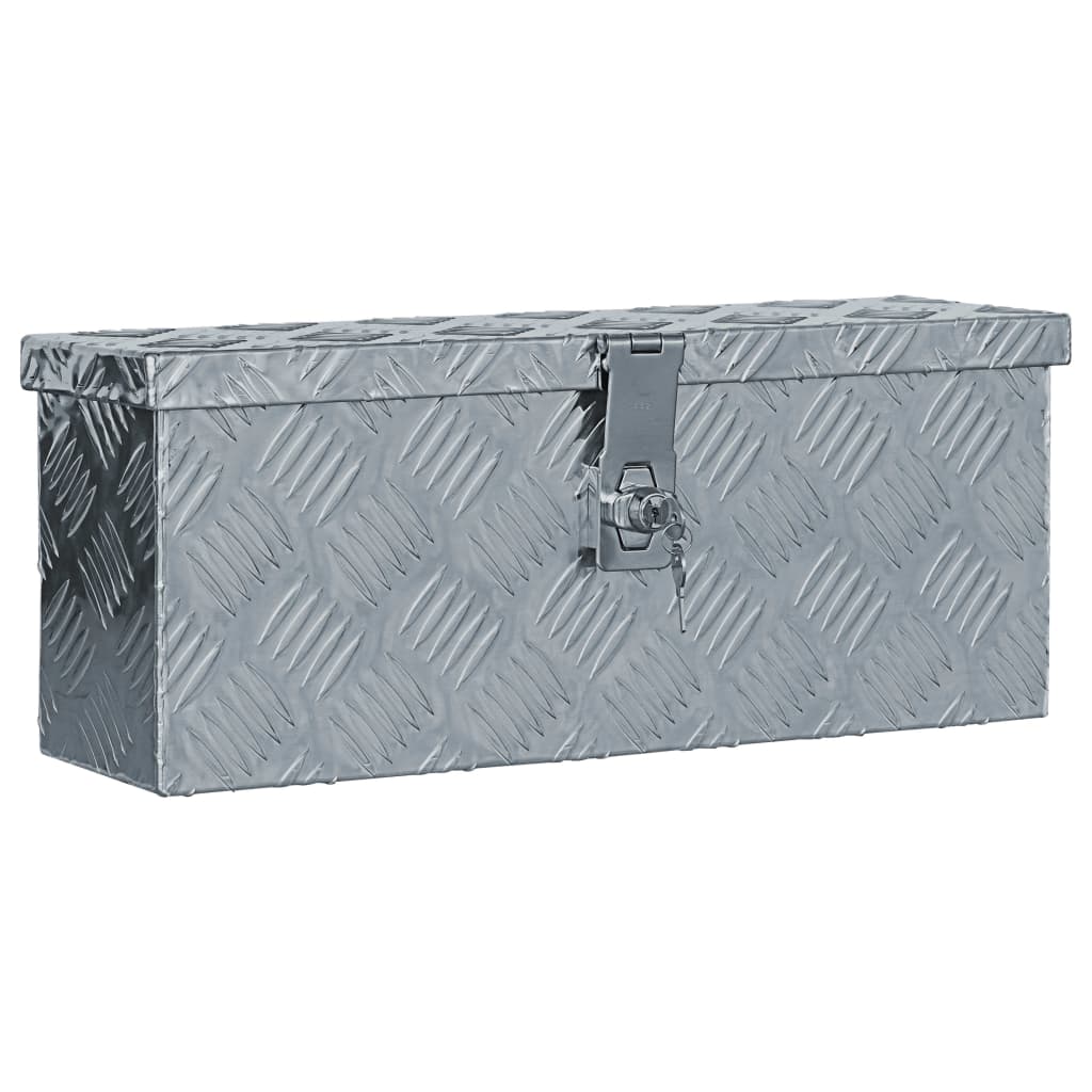 Caixa de alumínio 48,5x14x20 cm prateado