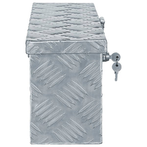 Caixa de alumínio 48,5x14x20 cm prateado