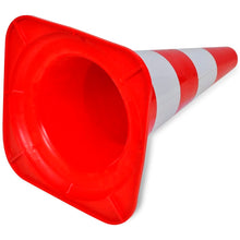 Cargar imagen en el visor de la galería, 10 cones de sinalização viária reflexivos vermelho e branco, 50 cm
