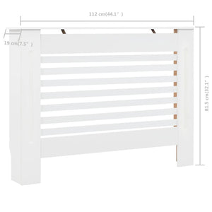 Cobertura de radiador 112x19x81,5 cm MDF branco