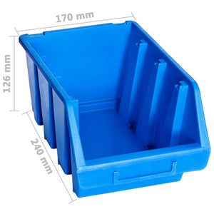 Caixas de arrumação empilháveis 20 pcs plástico azul