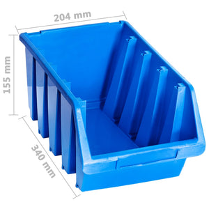 Caixas de arrumação empilháveis 14 pcs plástico azul