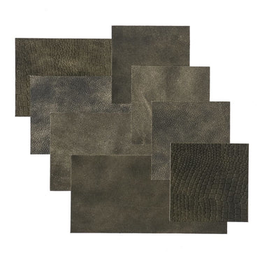 WallArt Ladrilhos de couro Bonham preto 2 tons 32 pcs