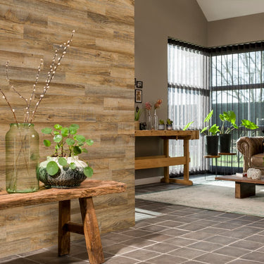 WallArt Tábuas aspeto de madeira carvalho recuperado castanho vintage