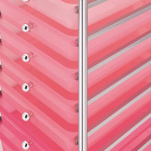 Carica l&#39;immagine nel visualizzatore di Gallery, Carrinho de arrumação móvel c/ 10 gavetas plástico degradê rosa
