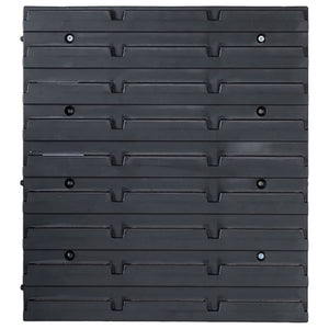 48 pcs Kit caixas arrumação com painéis de parede azul e preto