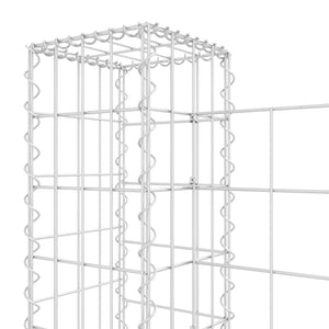 Cesto gabião em forma de U c/ 5 postes 500x20x100 cm ferro