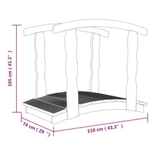 Cargar imagen en el visor de la galería, Ponte de jardim c/ corrimão madeira de pinho maciça impregnada
