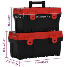 Carica l&#39;immagine nel visualizzatore di Gallery, 2 pcs conjunto de caixas de ferramentas PP preto/vermelho
