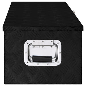 Caixa de arrumação 80x39x30 cm alumínio preto