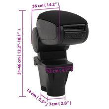 Carregar imagem no visualizador da galeria, Apoio de braço p/ carro 12x36x(31-46) cm ABS preto
