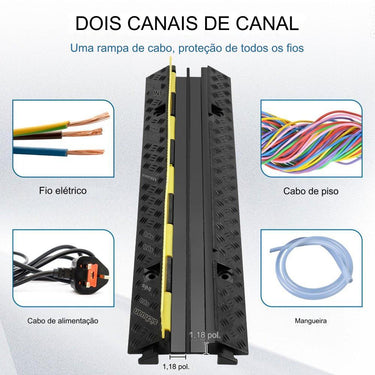 Conjunto de 3 Passagens de Cabos de Borracha com 2 Canais