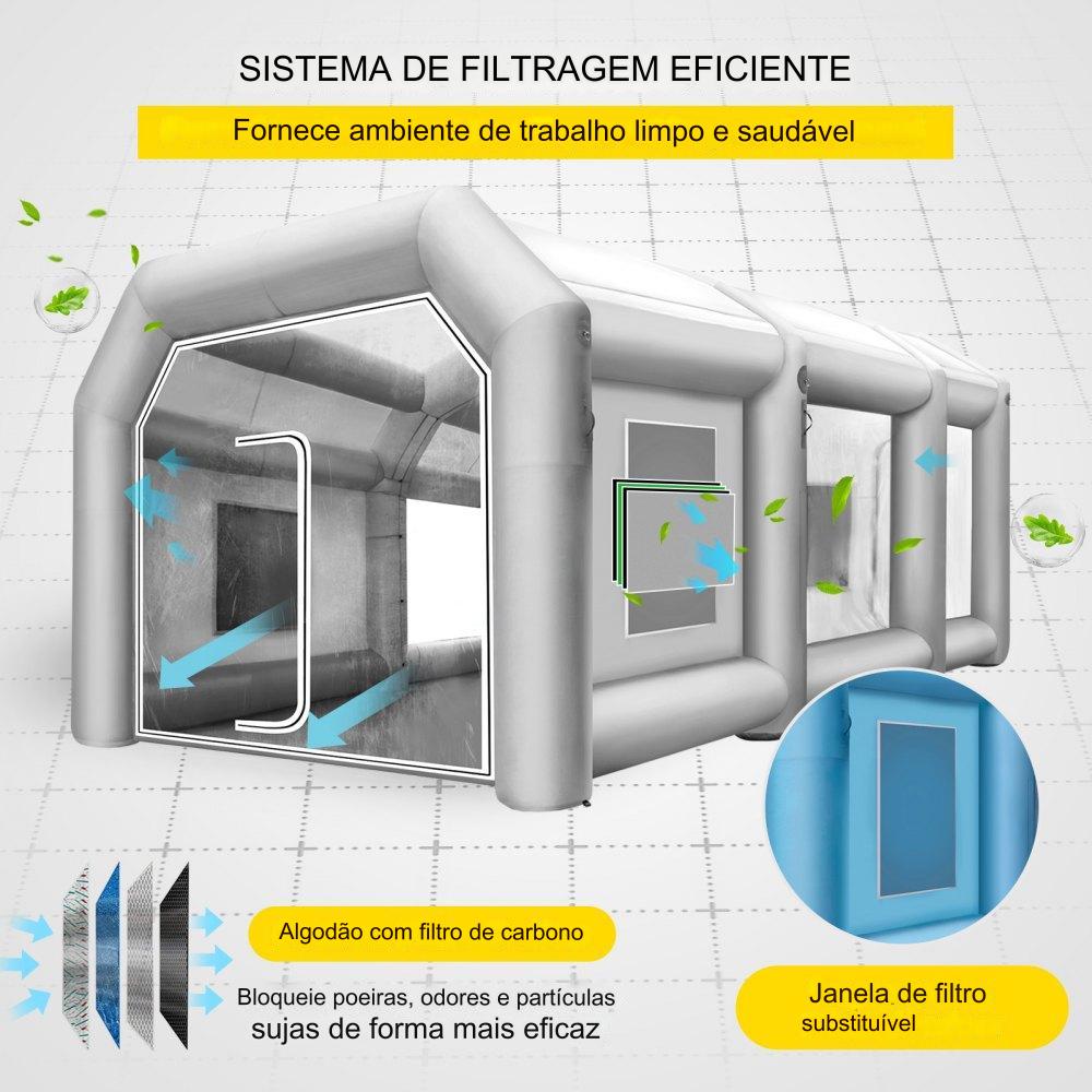 Cabine de Pintura Inflável 12.5x4m - Spray Booth