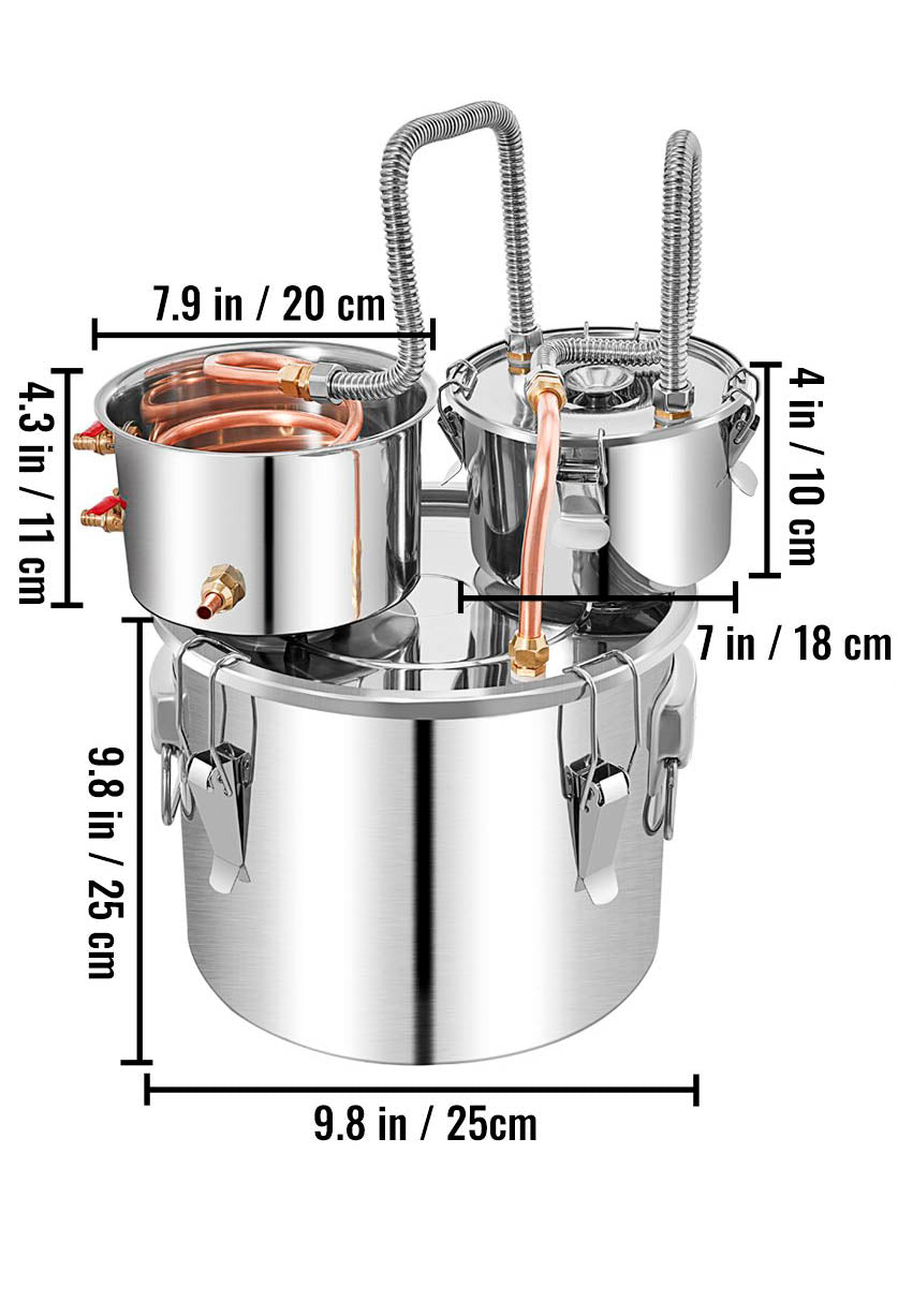 Alambique destilaria destilar alcool - novos varios tamanhos
