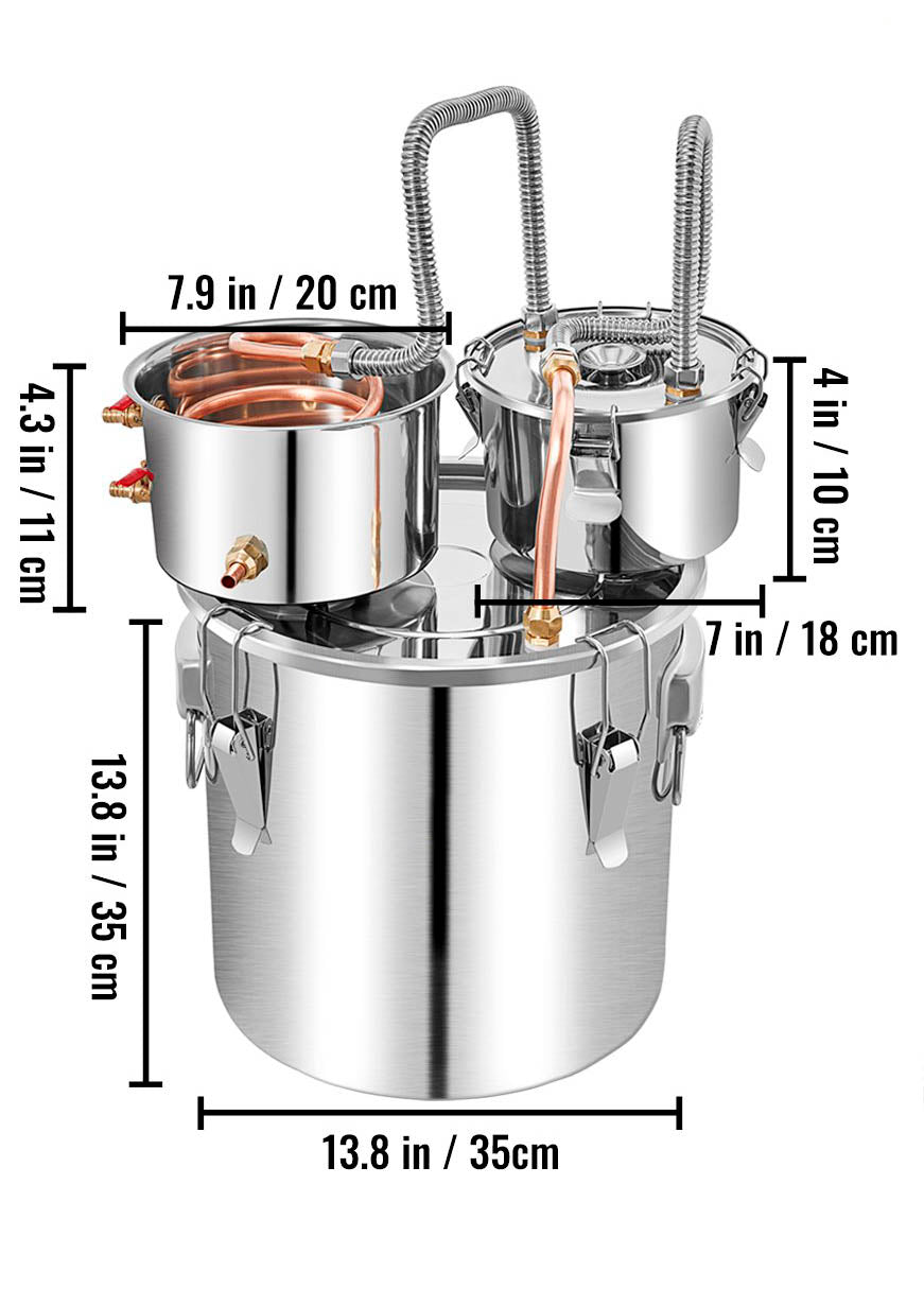 Alambique destilaria destilar alcool - novos varios tamanhos
