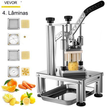 Cortador de Frutas e Legumes em Aço Inoxidável  - 4 Lâminas