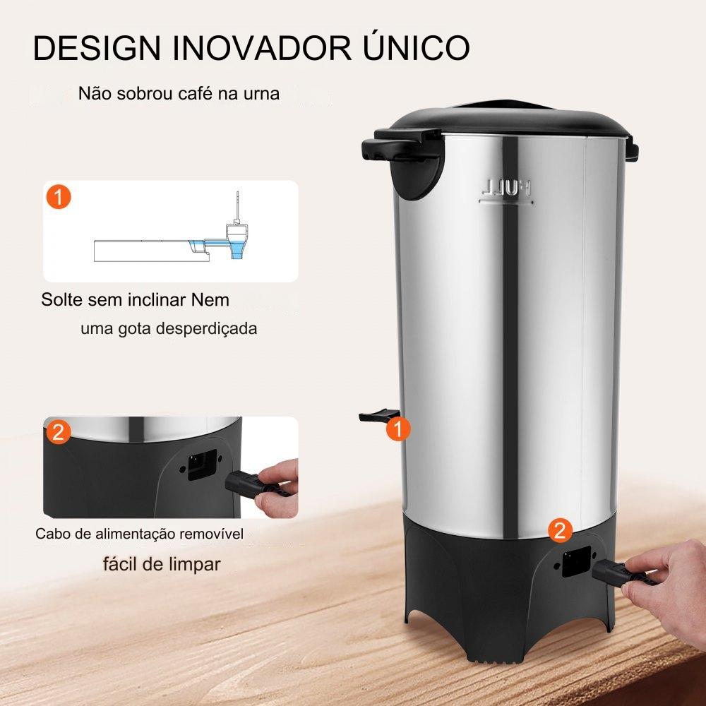 Dispensador de Café em Aço Inoxidável (50 Tassas)