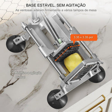 Cortador de Batatas Elétrico  - com 2 Lâminas de Aço Inoxidável - 12.7-9.5mm