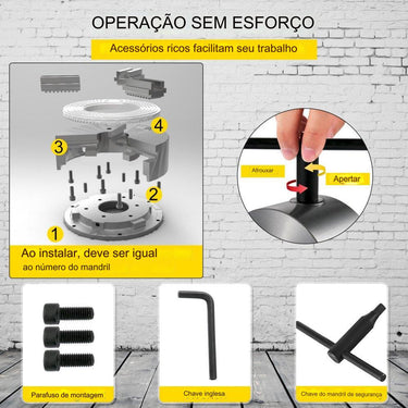 Mandril de Torno de 250mm com 3 Garras