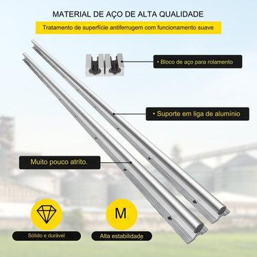 Guia Linear 2x SBR20 L200-1500mm - 4x Linearwagen CNC