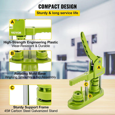 Prensa de Botões 25mm - 500 Botões Badgematic