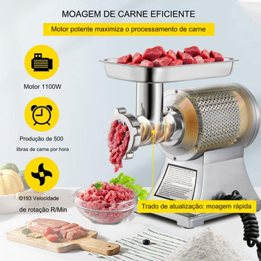 Picadora de Carne Elétrica  250kg/h - 1100W