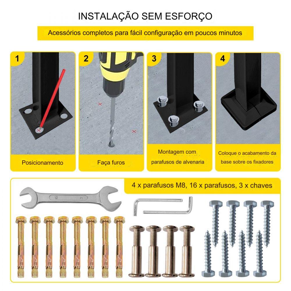 Corrimão de Ferro Forjado - Acabamento em Pó Preto