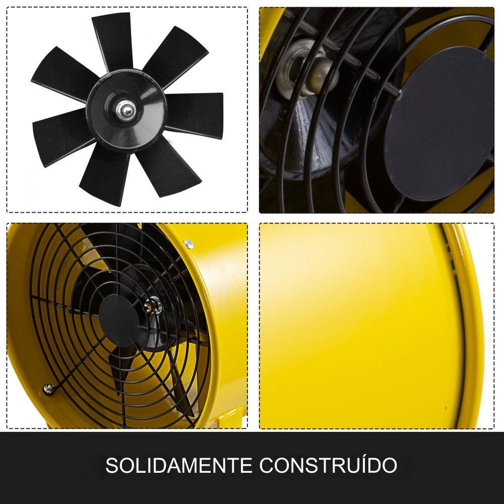 Ventilador de Construção de 250mm com Mangueira de 10m