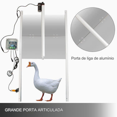 Porta Automática Galinheiro celerio aves  52x96cm Deslizante Pato