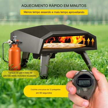 Forno a Gás de Pizza  com Pedra e Churrasqueira