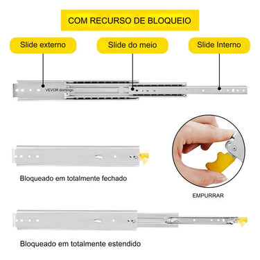 Telescópica de 813mm - Rolamento de Esferas