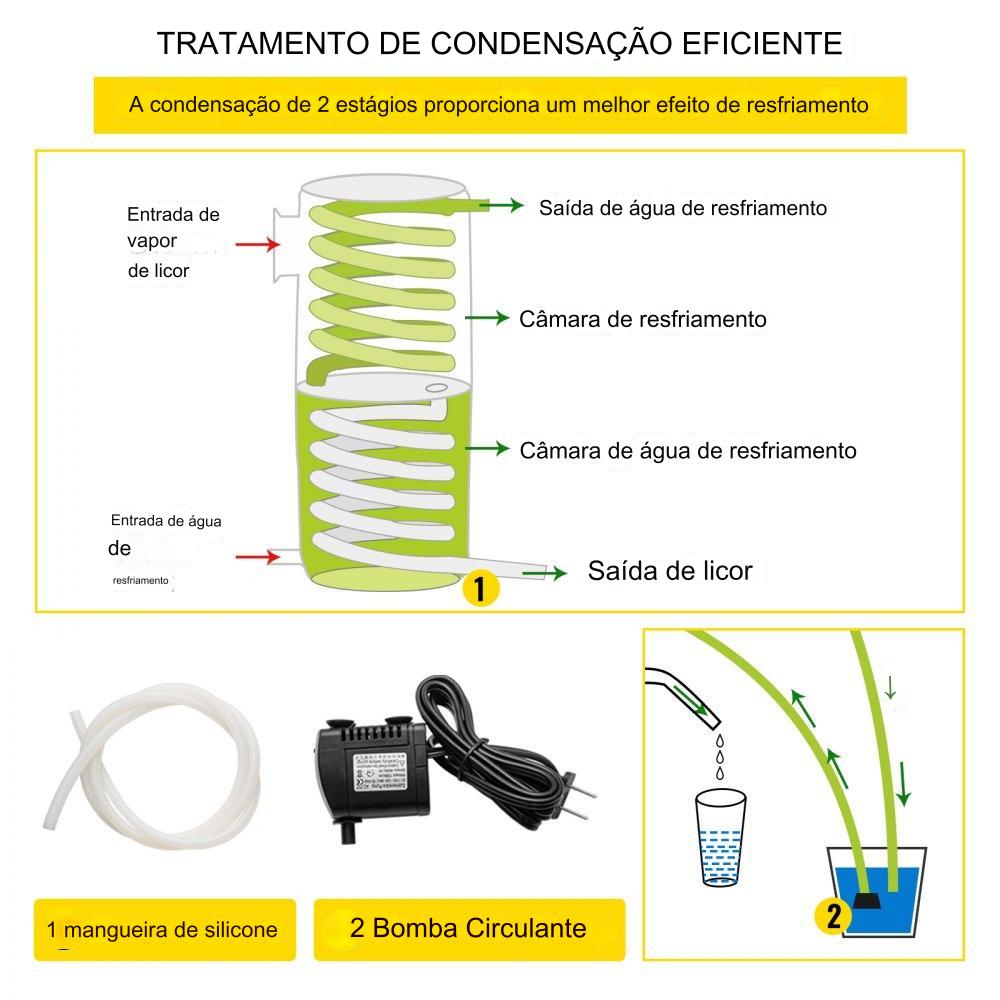 Alambique de Álcool em Aço Inoxidável 70L