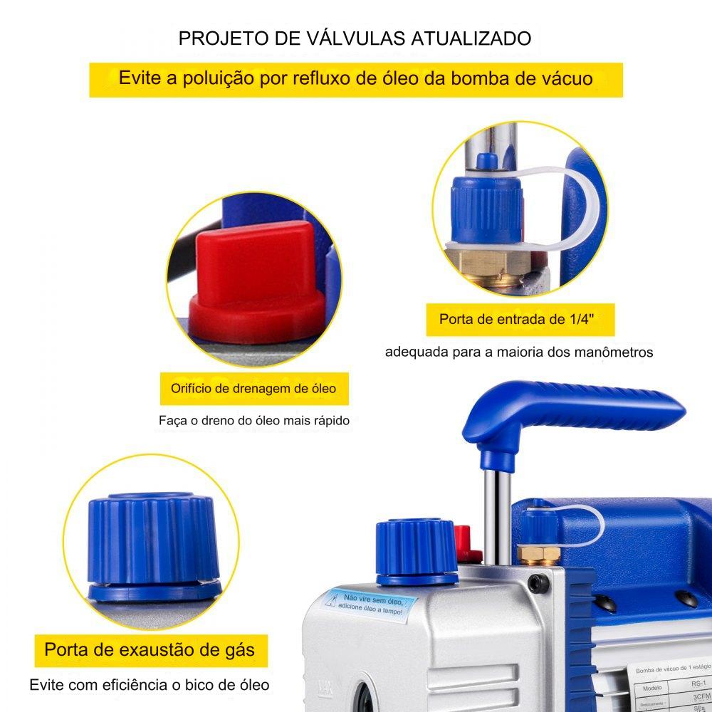 Vácuo Bomba 150W 1 Estágio 100L/min