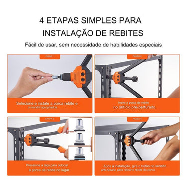 Conjunto de Ferramentas para Rebites