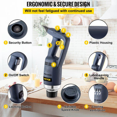 Misturador de Varinha - 500W Aço Inoxidável