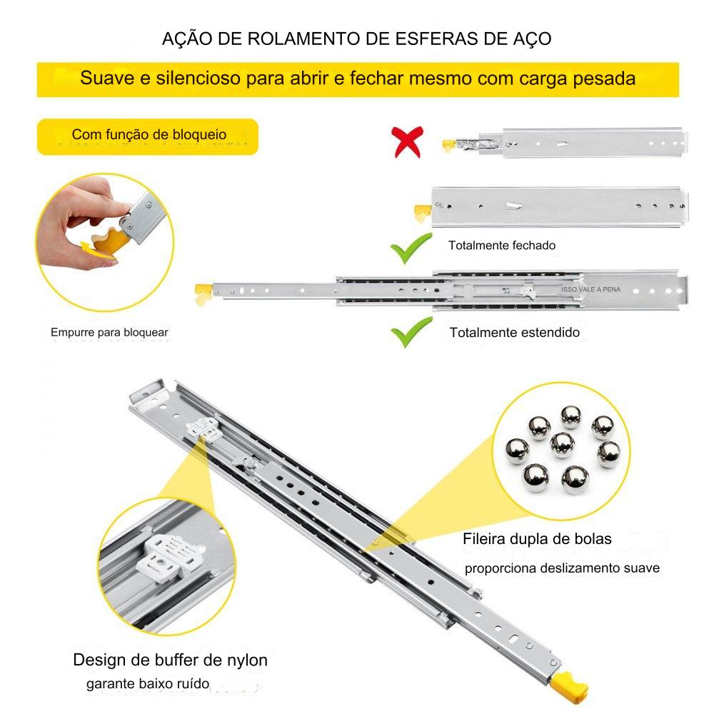 Trilhos de Gaveta de Extensão Total - 71.1-142.2cm