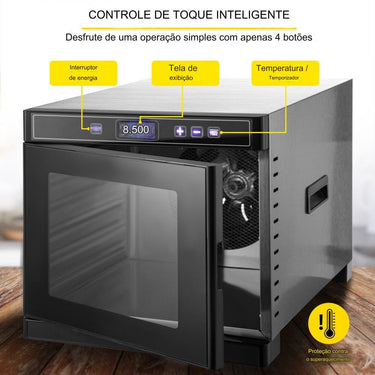 Desidratador de Alimentos de 6 Camadas com 600W