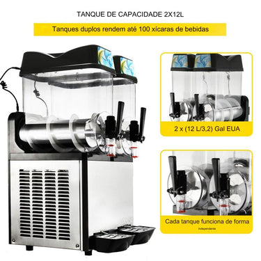Máquina de Slushy de 2x12L (2 Cilindros)