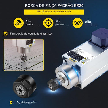 Motor de Fuso 3KW CNC (Arrefecimento a Ar)