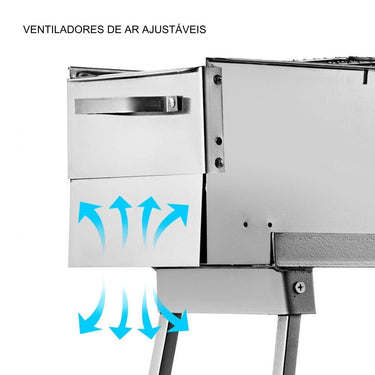 Churrasqueira a Carvão para Churrasco de 80x17cm