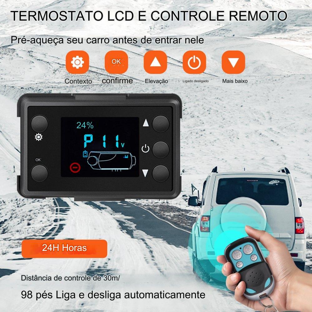 Aquecedor Diesel 12V 8KW: Aquecimento com Ventilação e Ecrã LCD