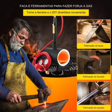 Forno de Forja a Gás  de 1350°C (Bico Oval)