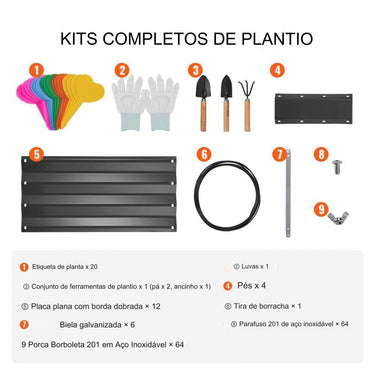 Canteiro Elevado de Metal  (240x120x28cm)