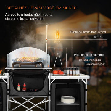 Mesa de Cozinha Portátil  Para camping