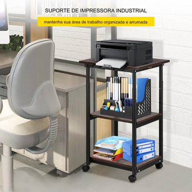 Carrinho Impressora Ajustável  - Rodas Traváveis