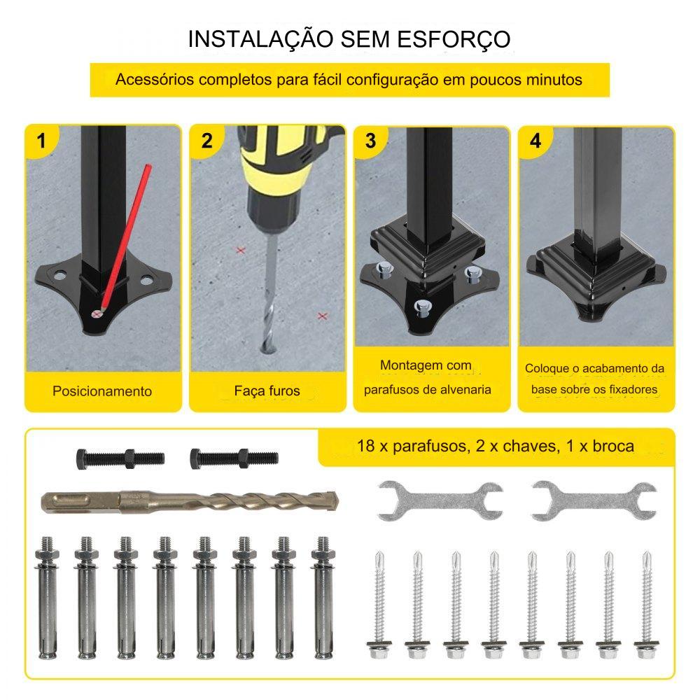 Corrimão Ferro 2-3 Degraus 140cm