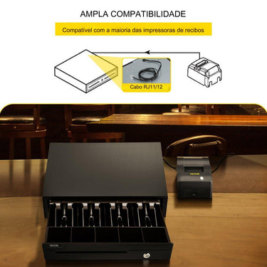 Caixa Gaveta  de moedas dinheiro com gaveta 13"